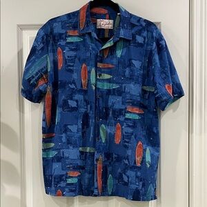 Men’s Kahala blue surfboard aloha shirt size medium